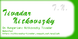 tivadar nitkovszky business card